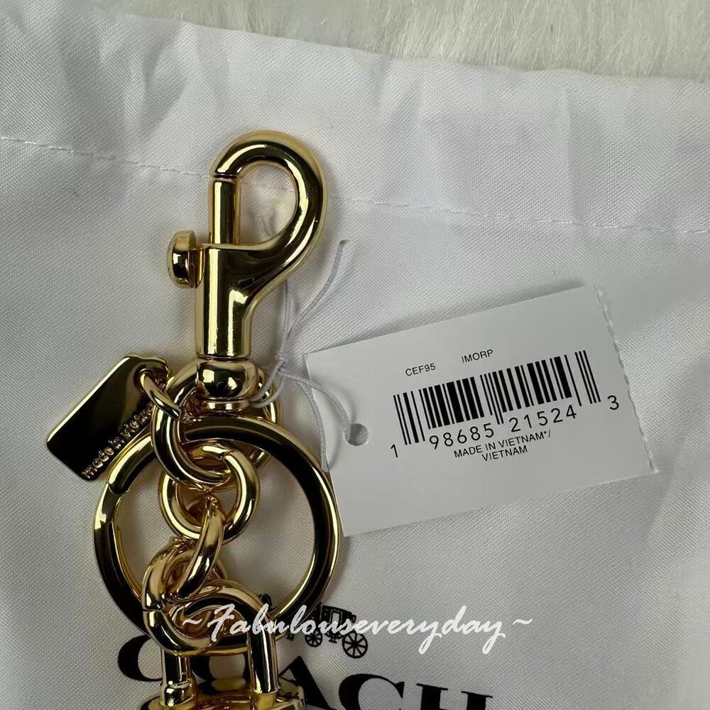 Coach Lock Bag Charm Pink CEF95 with Dust Bag NWT - Picture 5 of 5